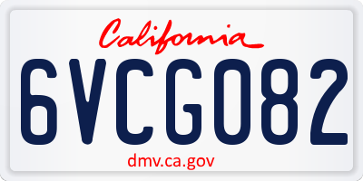 CA license plate 6VCG082