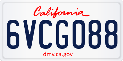 CA license plate 6VCG088