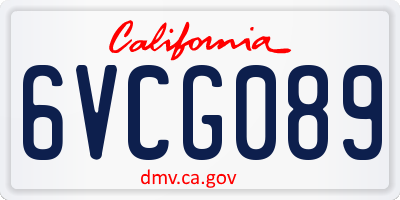 CA license plate 6VCG089
