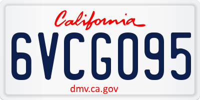 CA license plate 6VCG095