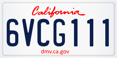 CA license plate 6VCG111