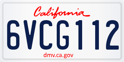 CA license plate 6VCG112