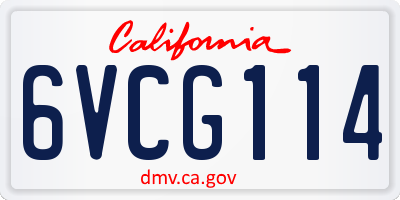 CA license plate 6VCG114