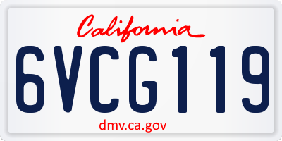 CA license plate 6VCG119