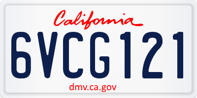 CA license plate 6VCG121