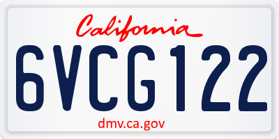 CA license plate 6VCG122