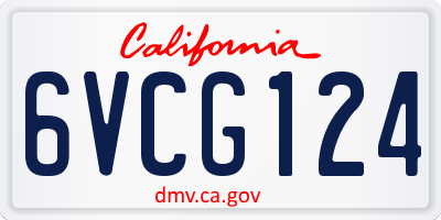 CA license plate 6VCG124