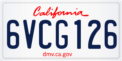 CA license plate 6VCG126