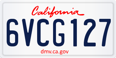 CA license plate 6VCG127