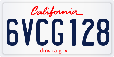 CA license plate 6VCG128