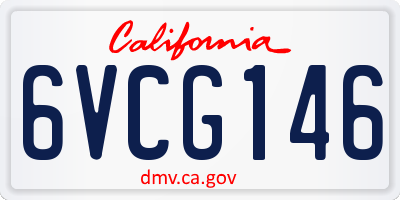 CA license plate 6VCG146
