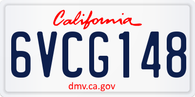 CA license plate 6VCG148