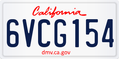 CA license plate 6VCG154