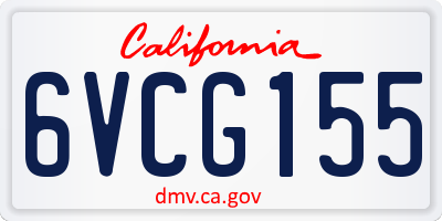 CA license plate 6VCG155