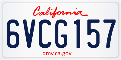 CA license plate 6VCG157