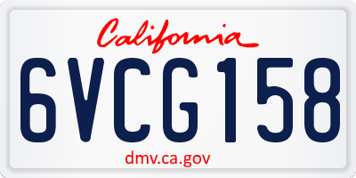 CA license plate 6VCG158