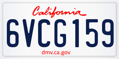 CA license plate 6VCG159