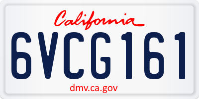 CA license plate 6VCG161
