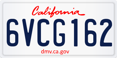 CA license plate 6VCG162