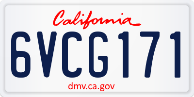 CA license plate 6VCG171