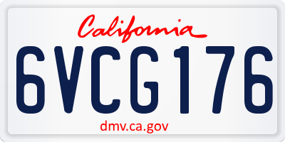 CA license plate 6VCG176
