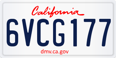 CA license plate 6VCG177