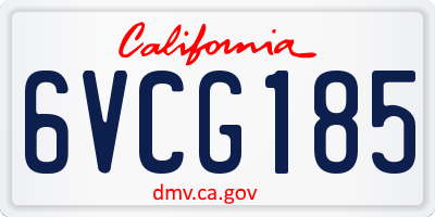 CA license plate 6VCG185