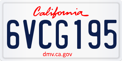 CA license plate 6VCG195