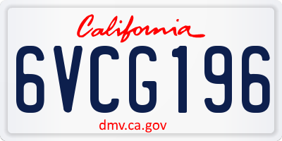 CA license plate 6VCG196