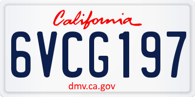 CA license plate 6VCG197