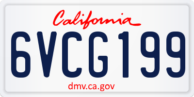 CA license plate 6VCG199