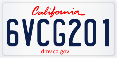 CA license plate 6VCG201