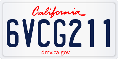CA license plate 6VCG211