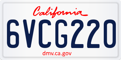 CA license plate 6VCG220