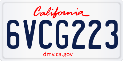 CA license plate 6VCG223
