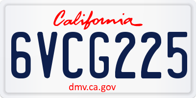 CA license plate 6VCG225