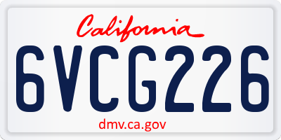 CA license plate 6VCG226