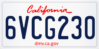 CA license plate 6VCG230