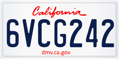 CA license plate 6VCG242
