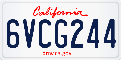 CA license plate 6VCG244