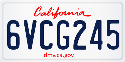 CA license plate 6VCG245