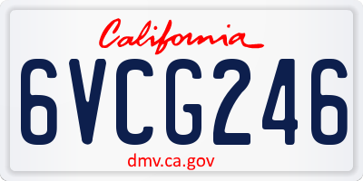 CA license plate 6VCG246