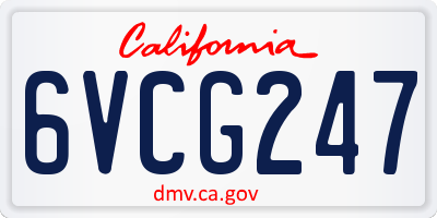 CA license plate 6VCG247