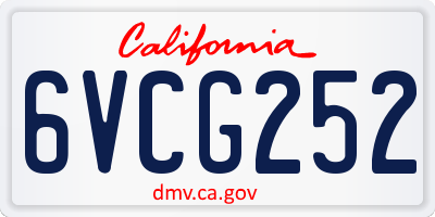 CA license plate 6VCG252