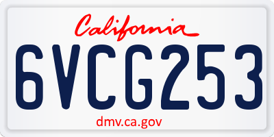 CA license plate 6VCG253