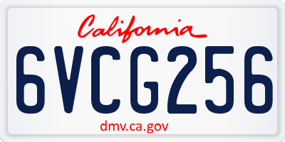 CA license plate 6VCG256