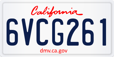 CA license plate 6VCG261