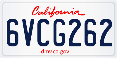CA license plate 6VCG262