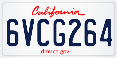 CA license plate 6VCG264
