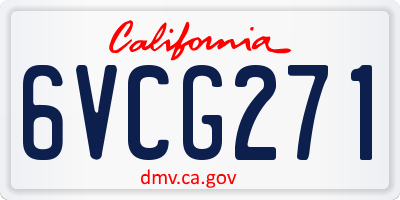 CA license plate 6VCG271
